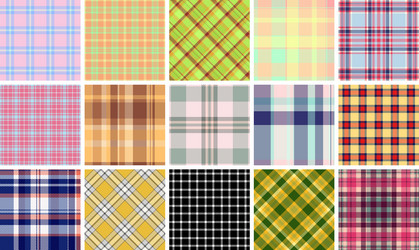 bold check patterns with stripes and textured vector image