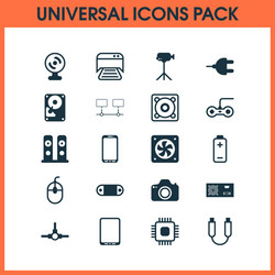 computer icons set collection of control device vector image