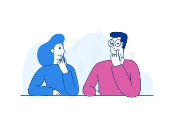 in simple flat style with characters - problem vector image