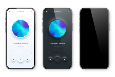 online audio player user interface smartphone app vector