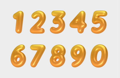 realistic 3d font gold numbers number in the form vector