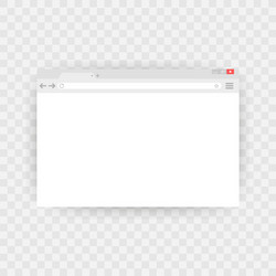 Empty browser window on transparent background Vector Image