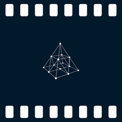 wire frame shape pyramid with connected lines vector image