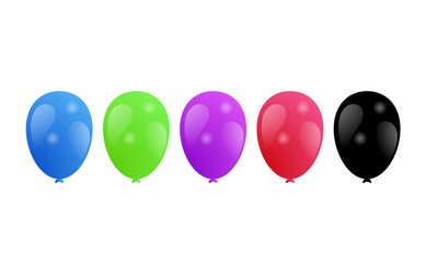 Balloon set shiny colorful glossy balloons vector