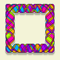 Multicolor square frame in the style of random vector