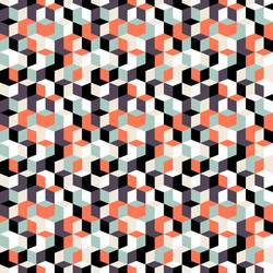 Pattern with cubes in random colors vector