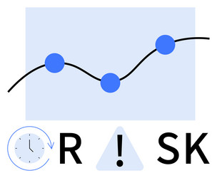 risk analysis concept with trend line graph vector image