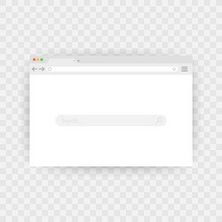 Empty browser window on transparent background Vector Image