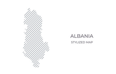 stylized linear map of albania in minimalistic vector image
