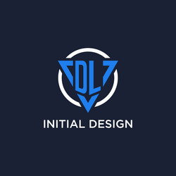 Dl monogram logo with triangle shape and circle vector