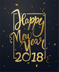 happy new year background with gold confetti vector