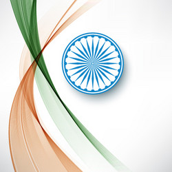 Ashok chakra in indian tricolor background Vector Image