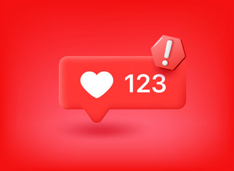 number of subscribers icon with exclamation point vector image