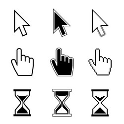 Pixel Hand Cursor Pointer vector image
