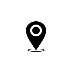 map pointer geo pin location icon in black vector image