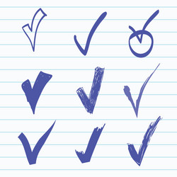 set of hand-drawn check vector