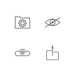 cyber security linear icons set simple outline vector image