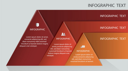 infographics template with three triangle vector image