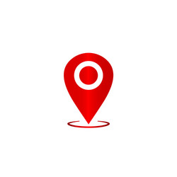 map pointer geo pin location icon in red vector image