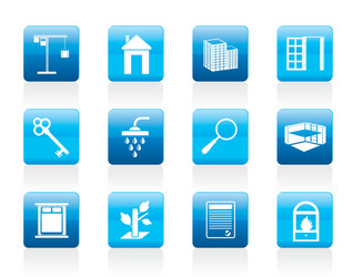 Simple real estate icons vector