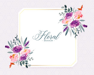 stylish watercolor flowers decorative background Vector Image