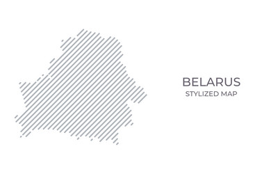 stylized linear map of belarus in minimalistic vector image