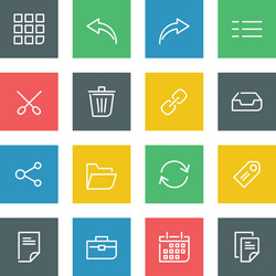 White thin line icons set for web and mobile vector