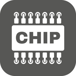 Chip icon microchip and microcircuit symbol vector