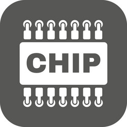 Chip icon microchip and microcircuit symbol vector