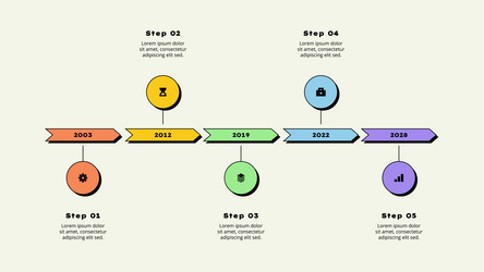 five horizontal circle elements concept of 5 vector image