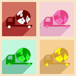flat with shadow concept and mobile application vector