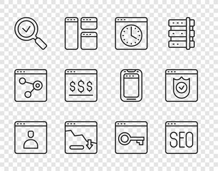 set line create account screen seo optimization vector image