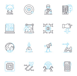 synthetic creation linear icons set artificial vector image