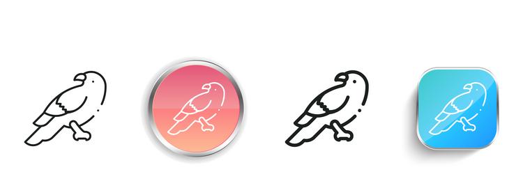 crow icon thin linear regular and button style vector image