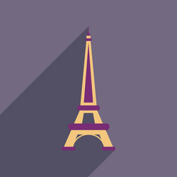 flat web icon with long shadow eiffel tower vector