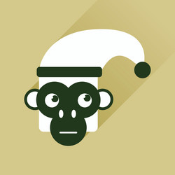 flat web icon with long shadow monkey vector