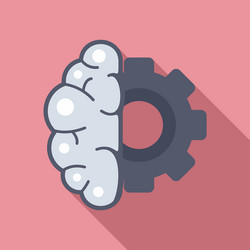 gear brain ai icon flat style vector