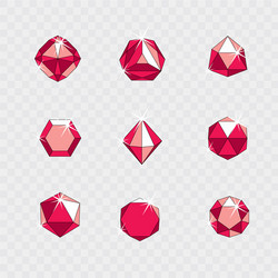 set of shining gemstone design elements business vector