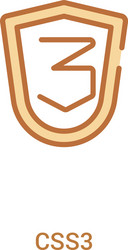 css3 concept 2 colored icon simple line element vector image