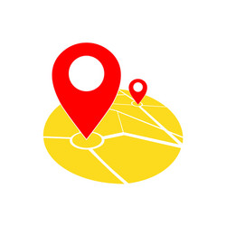 map location pointer geo pin icon in red vector image