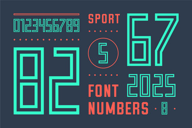 numbers font sport with and numeric vector image