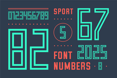 Numbers font sport with and numeric vector