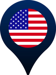 Usa flag and map pointer icon national vector