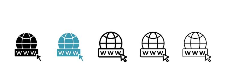 website globe icon set vector image