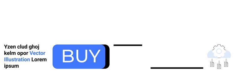 e-commerce button with cloud settings and data vector image