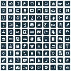 electronics 100 icons universal set for web and ui vector image