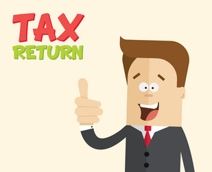 happy businessman or manager with thumbs up tax vector