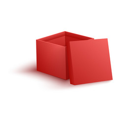 Open empty red paper box vector