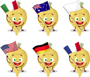 Parsnip Flags Cartoon vector image