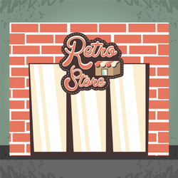retro store building front vector image